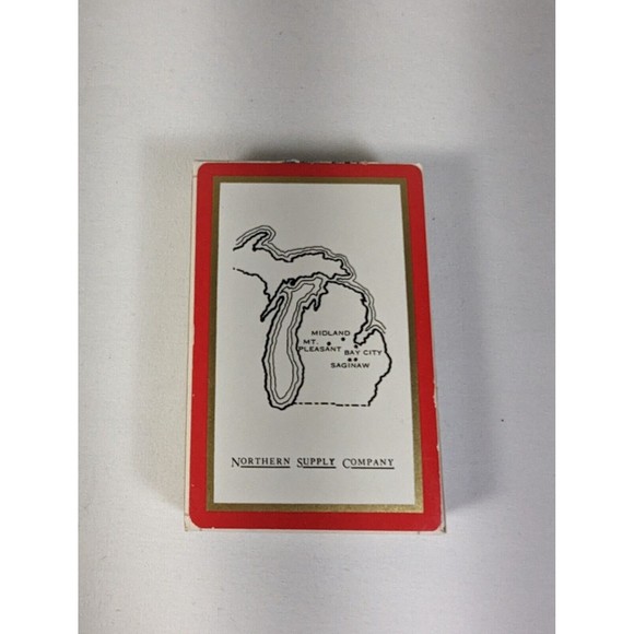 Vintage State of Michigan Remembrance Playing Cards Northern Supply Company - Picture 1 of 6